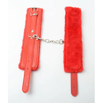 Наручник з хутром SKN-C083, RED