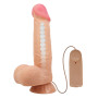 Вибратор на присоске с хребтом и эффектом скользящей кожи BAILE - Sliding Skin 8,5 Flesh