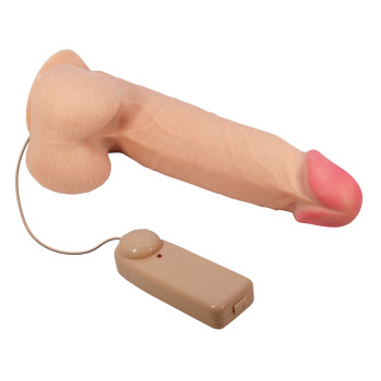 Вибратор на присоске с хребтом и эффектом скользящей кожи BAILE - Sliding Skin 8,5 Flesh