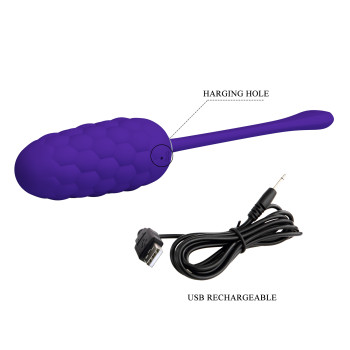 Виброяйцо с рельефным дизайном Pretty Love - MARINA EGG Purple, BI-014708-3
