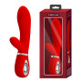 Вибратор с мягкой головкой и клиторальной стимуляцией Pretty Love - Thomas USB Red, BI-014621-2