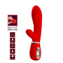 Вибратор с мягкой головкой и клиторальной стимуляцией Pretty Love - Thomas USB Red, BI-014621-2