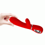 Вибратор с мягкой головкой и клиторальной стимуляцией Pretty Love - Thomas USB Red, BI-014621-2