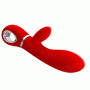 Вибратор с мягкой головкой и клиторальной стимуляцией Pretty Love - Thomas USB Red, BI-014621-2