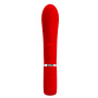 Вибратор с мягкой головкой и клиторальной стимуляцией Pretty Love - Thomas USB Red, BI-014621-2