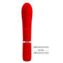 Вибратор с мягкой головкой и клиторальной стимуляцией Pretty Love - Thomas USB Red, BI-014621-2