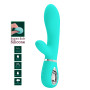 Вибратор с мягкой головкой и клиторальной стимуляцией Pretty Love - Thomas USB Green, BI-014621-4