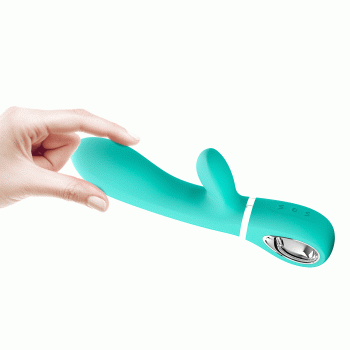 Вибратор с мягкой головкой и клиторальной стимуляцией Pretty Love - Thomas USB Green, BI-014621-4