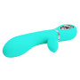 Вибратор с мягкой головкой и клиторальной стимуляцией Pretty Love - Thomas USB Green, BI-014621-4