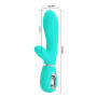 Вибратор с мягкой головкой и клиторальной стимуляцией Pretty Love - Thomas USB Green, BI-014621-4
