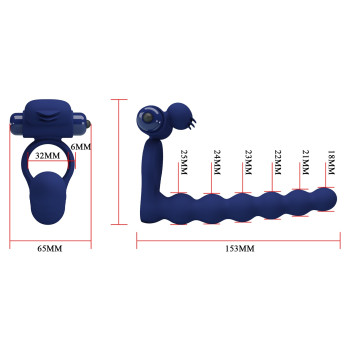 Насадка для анального сексу з вібрацією PRETTY LOVE - Powerful ring, 10 vibration functions, BI-210218-3