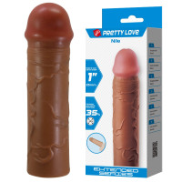 Подовжуюча насадка презерватив Pretty Love - Nile 1" Brown, BI-026252-1