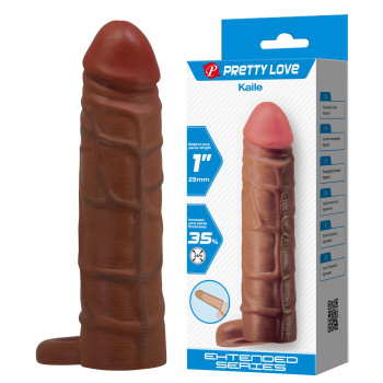 Подовжуюча насадка презерватив Pretty Love - Kaile 1" Brown, BI-026264-1