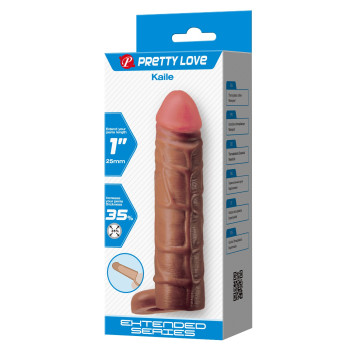 Удлиняющая насадка презерватив Pretty Love - Kaile 1" Brown, BI-026264-1