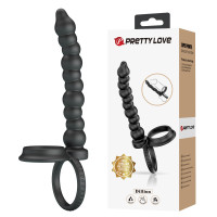 Ерекційне кільце з насадкою для анального сексу Pretty Love - Diilon Black, BI-210331