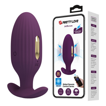 Анальна пробка Pretty Love JEFFERSON Violet з вібрацією, електро стимуляцією та дистанційним керуванням BI-040083HP-1