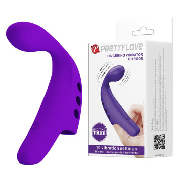 Багатофункціональна вібронасадка на палець серії Pretty Love - Fingering Vibrator Gorgon PURPLE, BI-210298-1