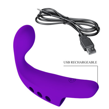 Багатофункціональна вібронасадка на палець серії Pretty Love - Fingering Vibrator Gorgon PURPLE, BI-210298-1