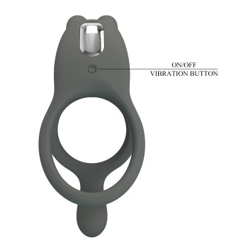 Ерекційне вібро кільце Pretty Love - MASTER RING Gray, 7 vibration functions, BI-210335-1