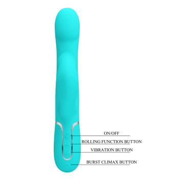 Вібромасажер із поступальним рухом серії Pretty Love - Falin Twinkled Tenderness Green 7 vibration functions 4 rolling functions, BW-500012-1