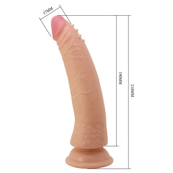 Фалоімітатор на присосці, з хребтом та ефектом ковзної шкіри LyBaile - Sliding Skin 8,3” Flesh, BW-007006NRG