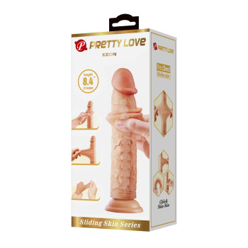 Фалоімітатор на присосці, з ефектом ковзної шкіри LyBaile - Keon Sliding Skin 8.4”, BW-008119LP