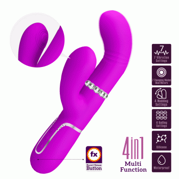 Вибромассажер с поступательным движением серии Pretty Love - Mariana Twinkled Purple 7 vibration functions 4 rolling functions, BW-500034