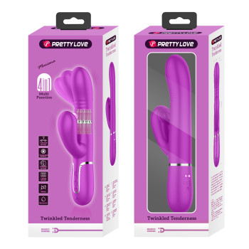 Вибромассажер с поступательным движением серии Pretty Love - Mariana Twinkled Purple 7 vibration functions 4 rolling functions, BW-500034