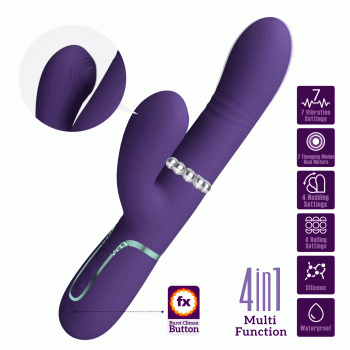Вібромасажер із поступальним рухом серії Pretty Love - Mariana Twinkled Dark Purple 7 vibration functions 4 rolling functions, BW-500034-2