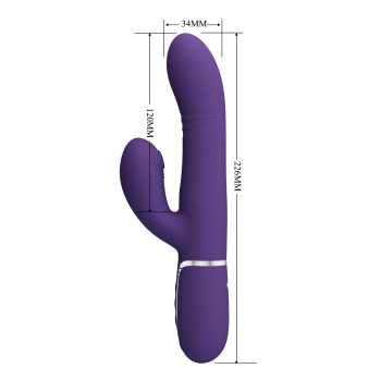 Вібромасажер із поступальним рухом серії Pretty Love - Mariana Twinkled Dark Purple 7 vibration functions 4 rolling functions, BW-500034-2