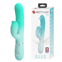 Пульсатор із кліторальним стимулятором Pretty Love - Gigi Light Green, 7 thumping functions 7 licking modes, BW-500035-4