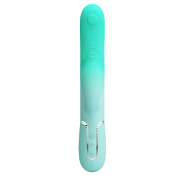 Пульсатор із кліторальним стимулятором Pretty Love - Gigi Light Green, 7 thumping functions 7 licking modes, BW-500035-4