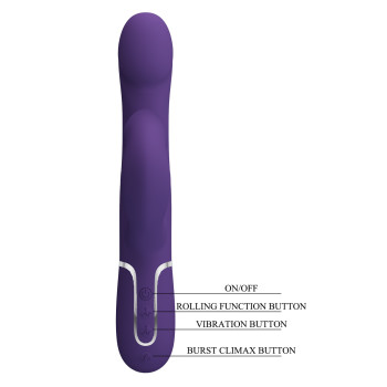 Вібромасажер із поступальним рухом серії Pretty Love - Falin Twinkled Tenderness Dark Purple 7 vibration functions 4 rolling functions, BW-500012-2