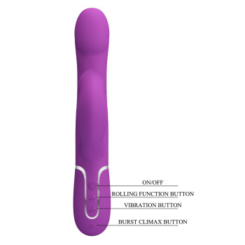 Вібромасажер із поступальним рухом серії Pretty Love - Falin Twinkled Tenderness Violet, 7 vibration functions 4 rolling functions, BW-500012-3