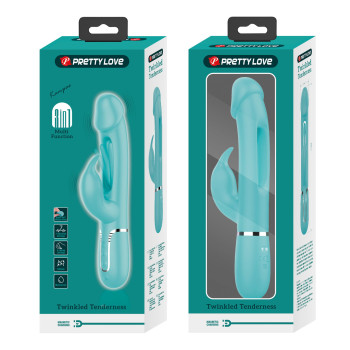 Вібратор із стимулятором клітора PRETTY LOVE - Kampas Rabbit 3 in 1 Green, BW-500025-1