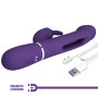 Вібратор із стимулятором клітора PRETTY LOVE - Kampas Rabbit 3 in 1 Dark Purple, BW-500025-2