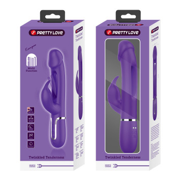 Вібратор із стимулятором клітора PRETTY LOVE - Kampas Rabbit 3 in 1 Dark Purple, BW-500025-2