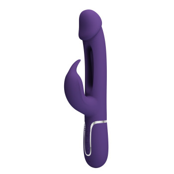 Вібратор із стимулятором клітора PRETTY LOVE - Kampas Rabbit 3 in 1 Dark Purple, BW-500025-2