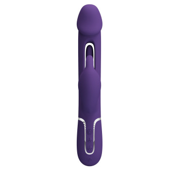 Вібратор із стимулятором клітора PRETTY LOVE - Kampas Rabbit 3 in 1 Dark Purple, BW-500025-2