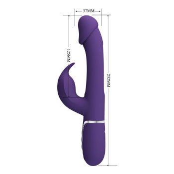 Вібратор із стимулятором клітора PRETTY LOVE - Kampas Rabbit 3 in 1 Dark Purple, BW-500025-2