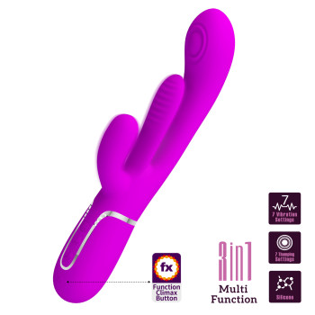 Вібратор із стимулятором клітора PRETTY LOVE - Shonia Purple 3 in 1, BW-500041