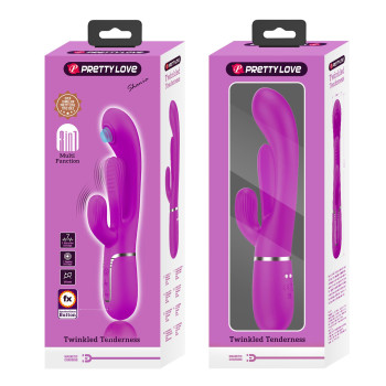 Вібратор із стимулятором клітора PRETTY LOVE - Shonia Purple 3 in 1, BW-500041