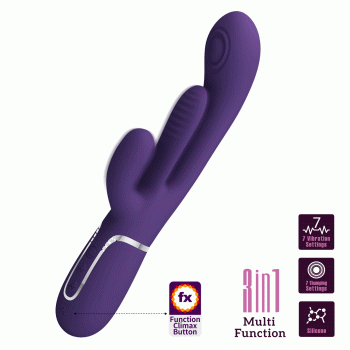 Вібратор із стимулятором клітора PRETTY LOVE - Shonia Dark Purple 3 in 1, BW-500041-2