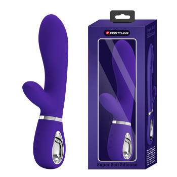 Вібратор з м'якою головкою і кліторальной стимуляцією Pretty Love - Thomas USB Purple