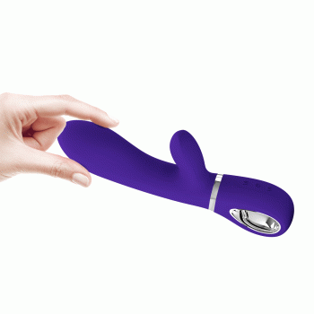 Вібратор з м'якою головкою і кліторальной стимуляцією Pretty Love - Thomas USB Purple