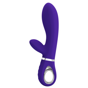 Вібратор з м'якою головкою і кліторальной стимуляцією Pretty Love - Thomas USB Purple
