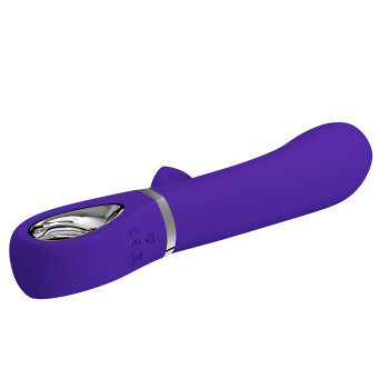 Вібратор з м'якою головкою і кліторальной стимуляцією Pretty Love - Thomas USB Purple