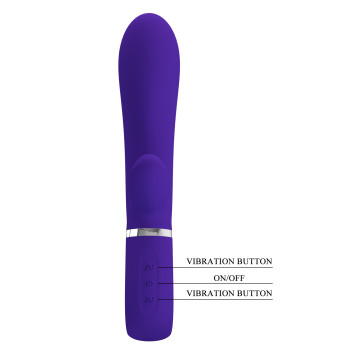 Вібратор з м'якою головкою і кліторальной стимуляцією Pretty Love - Thomas USB Purple