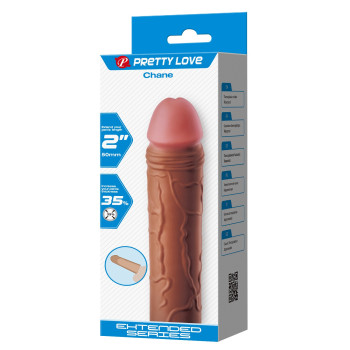 Подовжуюча насадка презерватив Pretty Love - Chane 2" Brown