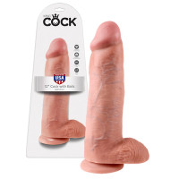 Фаллоимитатор на присоске с мошонкой King Cock (30,5 см)